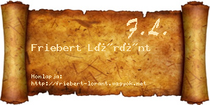 Friebert Lóránt névjegykártya