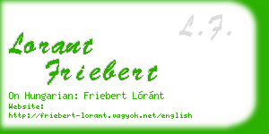 lorant friebert business card